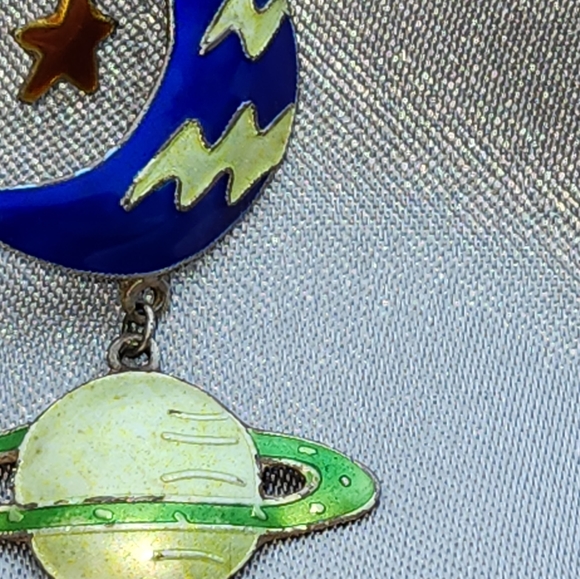 Astronomy Style Enamel Earrings - Picture 3 of 5